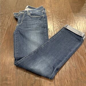 PAIGE Indigo Denim Jeans with Contrast Stitching